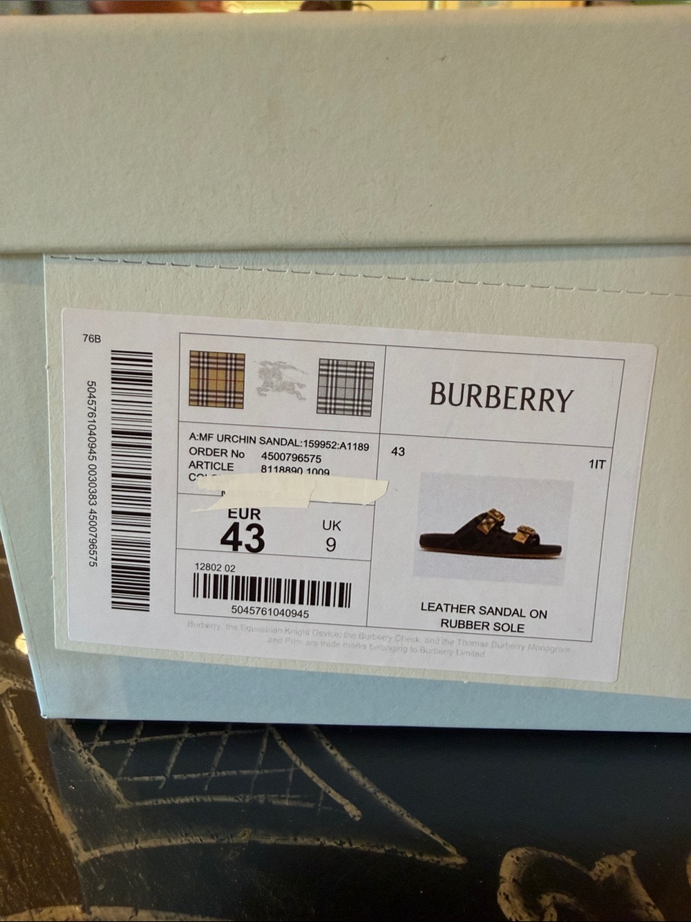 Burberry Black Leather Sandals - Picture 3 of 3